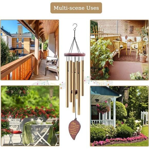 Memorial sympathy wind chimes outdoor garden patio gift for loss of loved one - Picture 6 of 7
